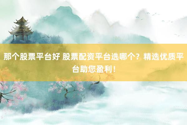 那个股票平台好 股票配资平台选哪个？精选优质平台助您盈利！