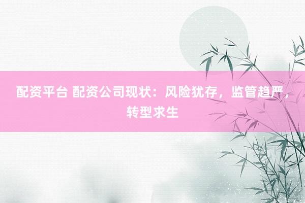 配资平台 配资公司现状：风险犹存，监管趋严，转型求生