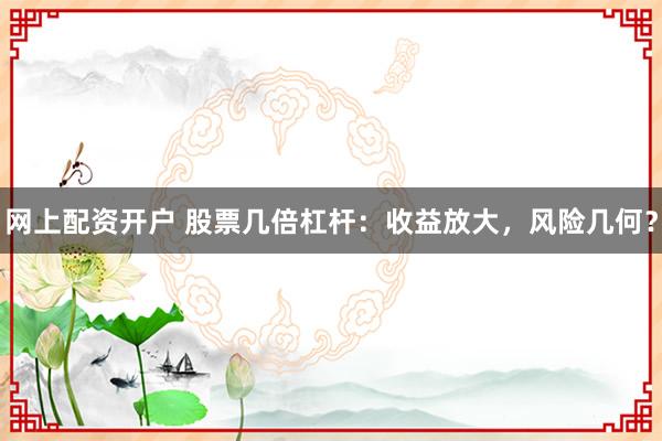 网上配资开户 股票几倍杠杆：收益放大，风险几何？