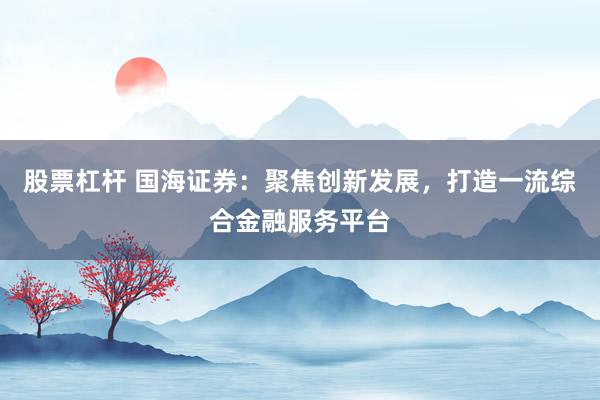 股票杠杆 国海证券：聚焦创新发展，打造一流综合金融服务平台