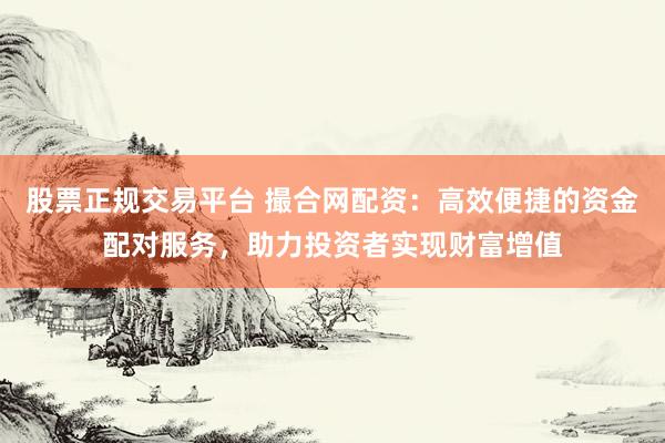 股票正规交易平台 撮合网配资：高效便捷的资金配对服务，助力投资者实现财富增值