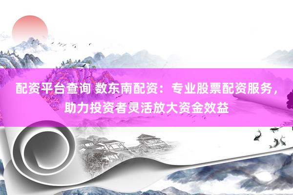 配资平台查询 数东南配资：专业股票配资服务，助力投资者灵活放大资金效益