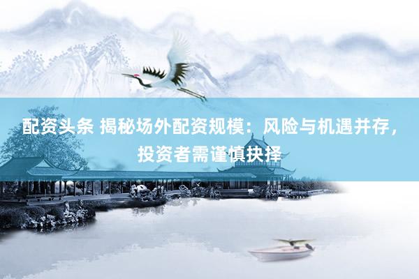 配资头条 揭秘场外配资规模：风险与机遇并存，投资者需谨慎抉择