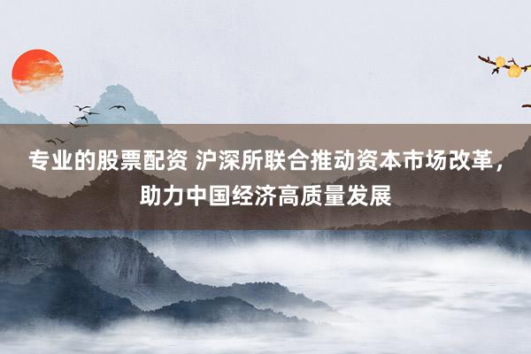 专业的股票配资 沪深所联合推动资本市场改革，助力中国经济高质量发展