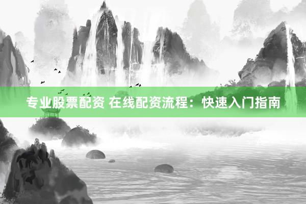 专业股票配资 在线配资流程：快速入门指南
