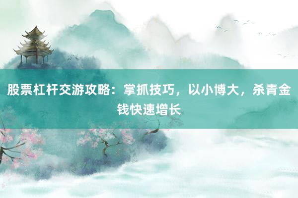 股票杠杆交游攻略:掌抓技巧,以小博大,杀青金钱快速增长