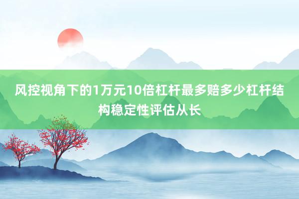 风控视角下的1万元10倍杠杆最多赔多少杠杆结构稳定性评估从长