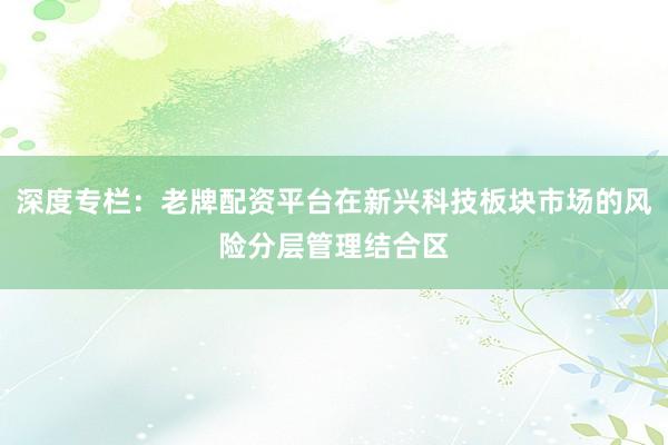 深度专栏：老牌配资平台在新兴科技板块市场的风险分层管理结合区