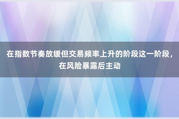 在指数节奏放缓但交易频率上升的阶段这一阶段，在风险暴露后主动