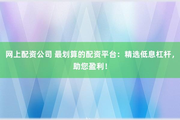 网上配资公司 最划算的配资平台：精选低息杠杆，助您盈利！