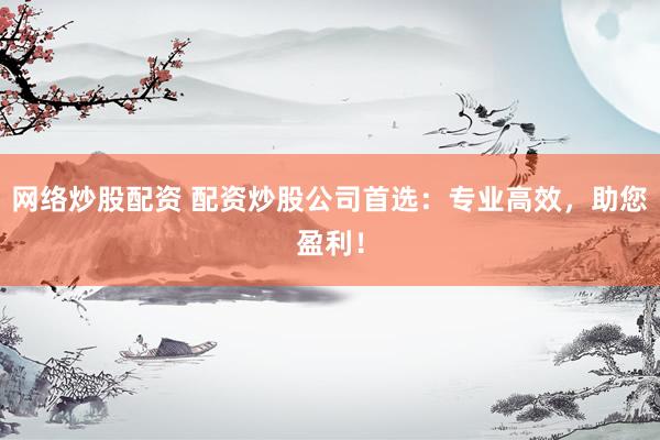网络炒股配资 配资炒股公司首选：专业高效，助您盈利！