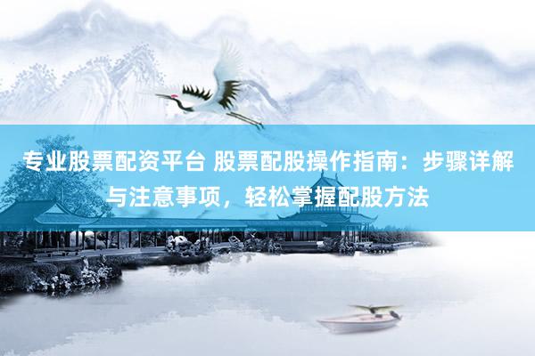 专业股票配资平台 股票配股操作指南：步骤详解与注意事项，轻松掌握配股方法