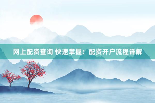 网上配资查询 快速掌握:配资开户流程详解